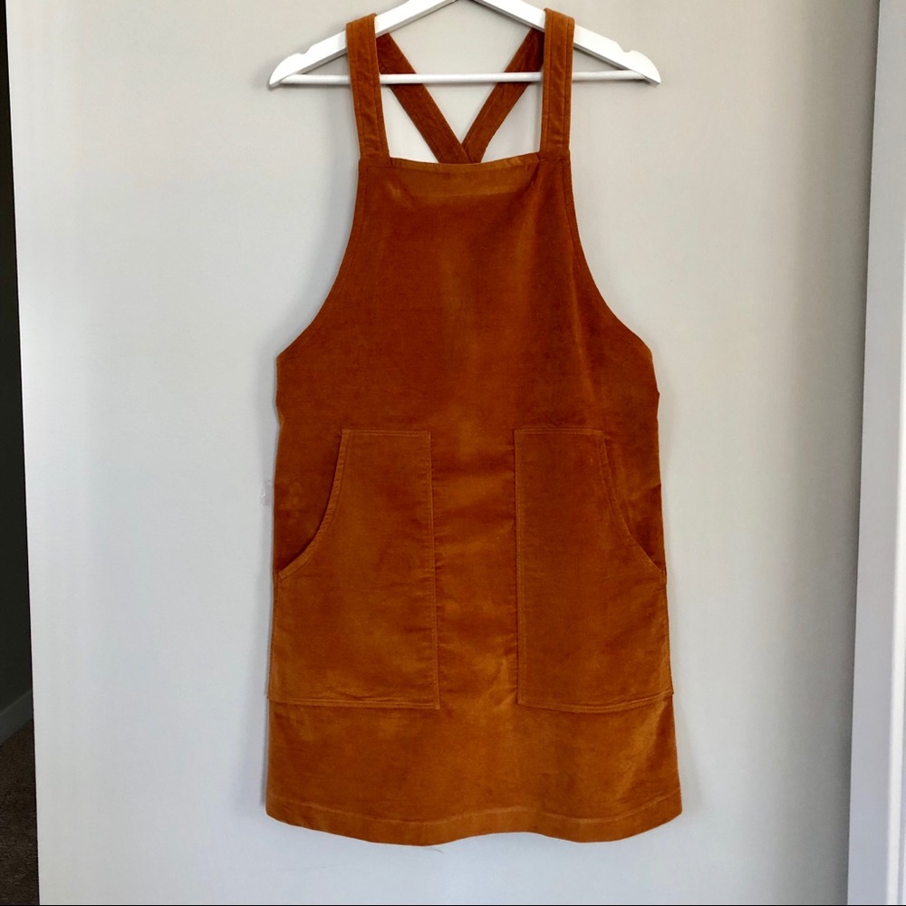 NWT Madewell Velveteen Jumper L large burnt sienna